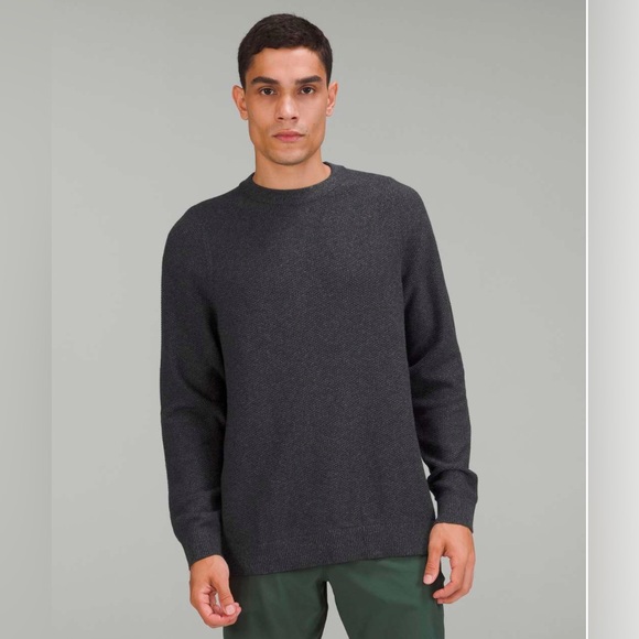 Lululemon Textured Knit Crewneck SweaterHeathered Black size L?